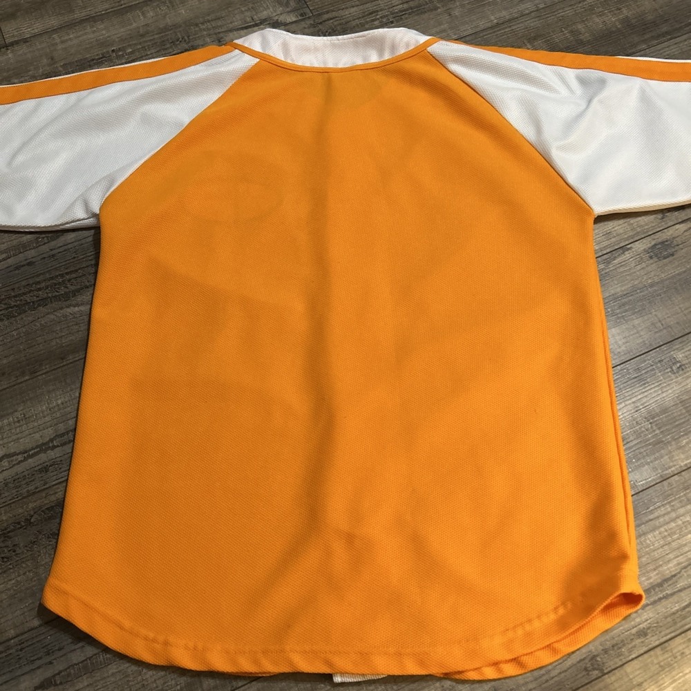 Signal Sport‎ Jersey Mens Size L Orange Tennessee Button Up Baseball Shirt Team - Picture 2 of 7